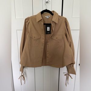 Tan button down shirt